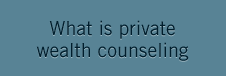What is private wealth counseling