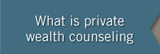 What is private wealth counseling